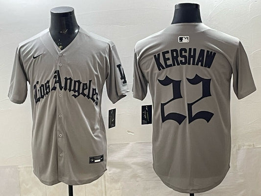 Los Angeles Dodgers #22 Clayton Kershaw Dodgers Gray 5 Edition Style 2