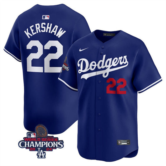 Los Angeles Dodgers #22 Clayton Kershaw Royal 2024 World Series Champions