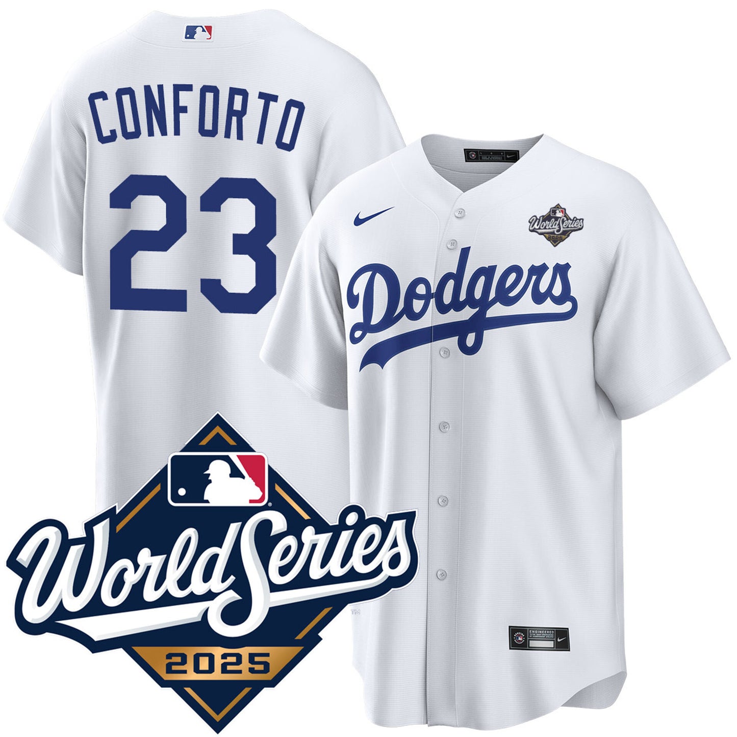 Los Angeles Dodgers #23 Michael Conforto Home 2025 World Series Jersey