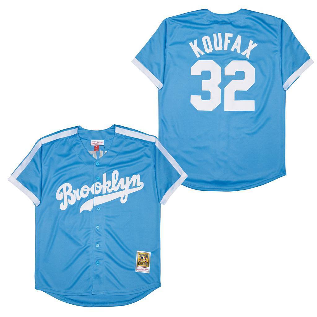 Los Angeles Dodgers #32 Sandy Koufax Dodgers 32 Light Blue Retro