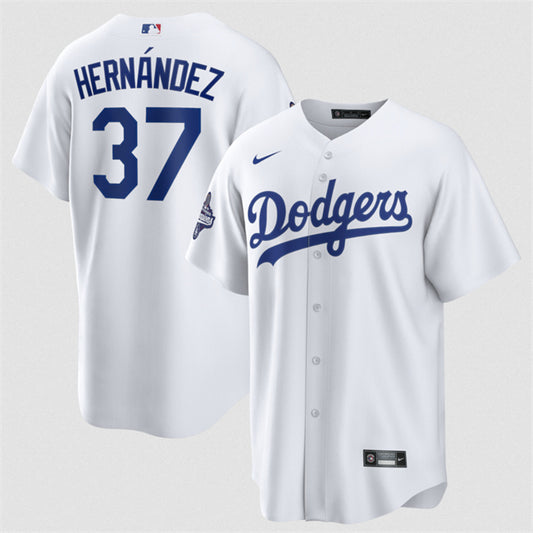 Los Angeles Dodgers #37 Teoscar Hernández White 2025 World Series Champions Patch