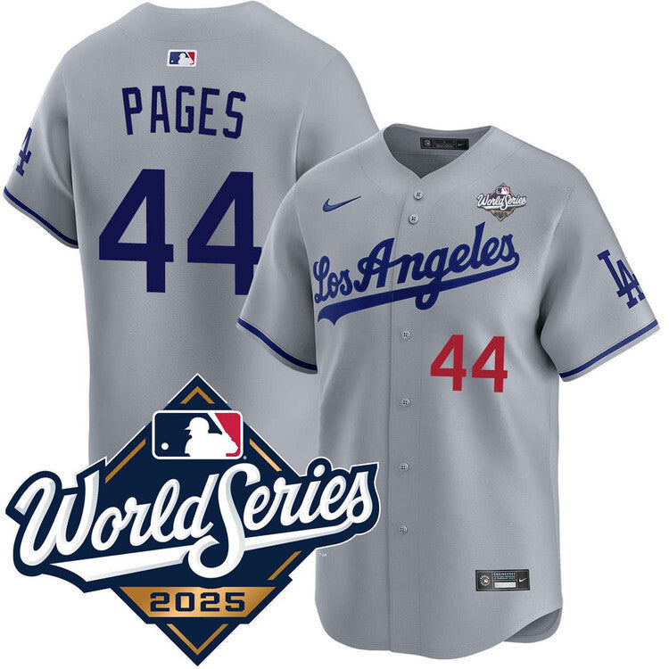 Los Angeles Dodgers #44 Andy Pages Road Limited 2025 World Series Jersey
