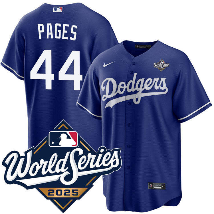 Los Angeles Dodgers #44 Andy Pages Royal 2025 Alternate World Series Jersey