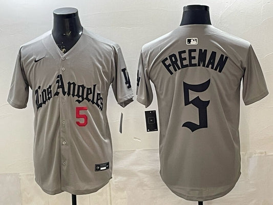 Los Angeles Dodgers #5 Freddie Freeman Dodgers Gray 5 Edition Style 1
