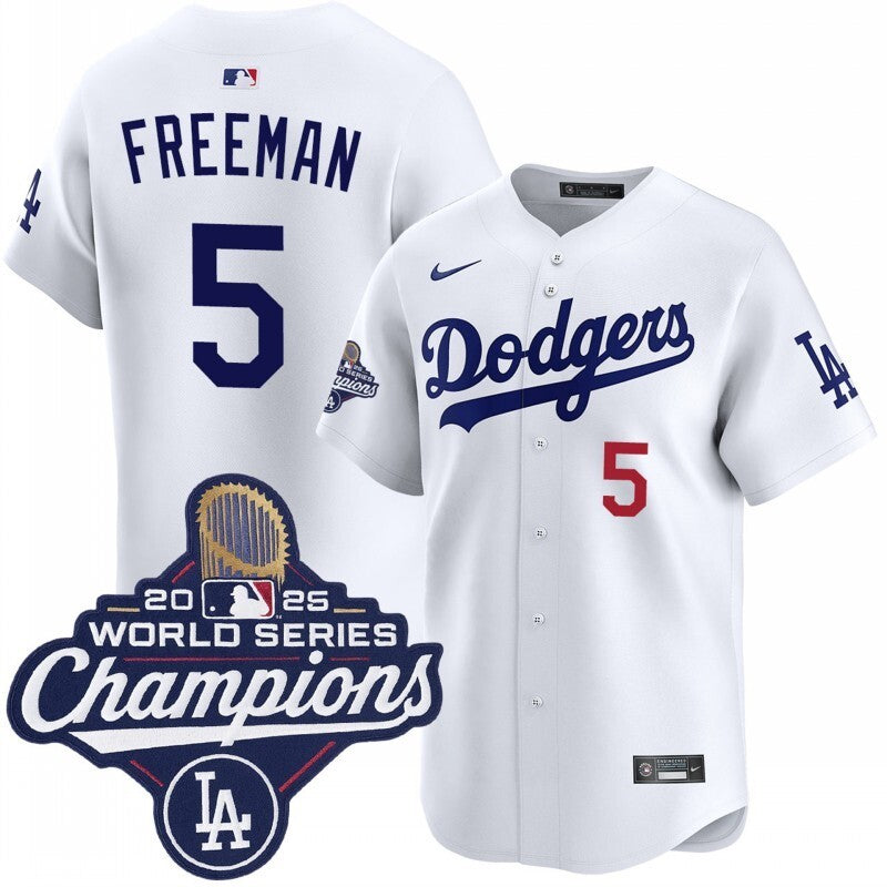 Los Angeles Dodgers #5 Freddie Freeman home limited 2025 world series champions jersey
