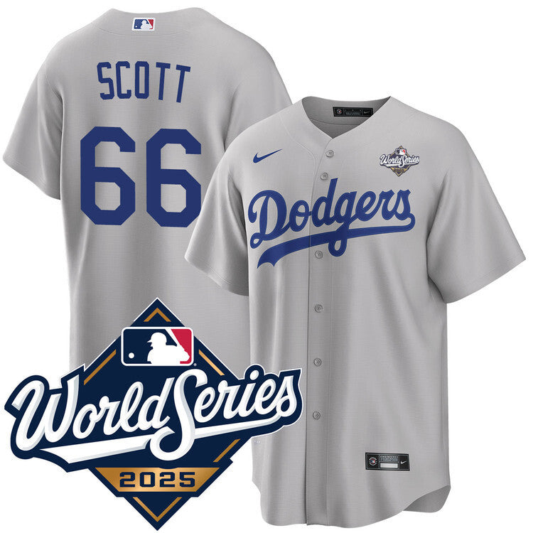 Los Angeles Dodgers #66 Tanner Scott Alternate 2025 Road World Series Jersey