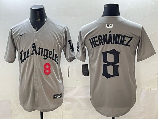 Los Angeles Dodgers #8 Enrique Hernandez Dodgers Gray 5 Edition Style 1