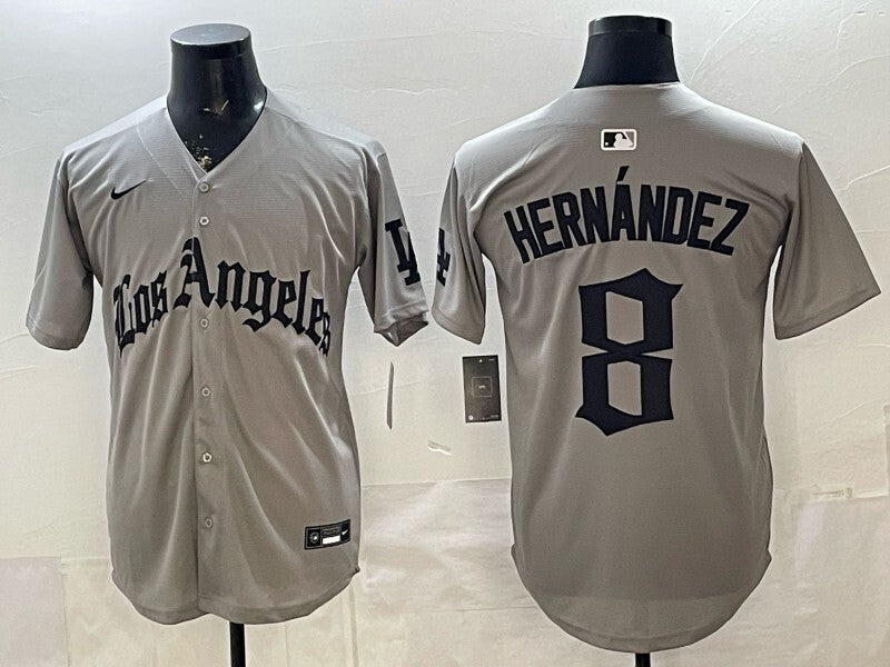Los Angeles Dodgers #8 Enrique Hernandez Dodgers Gray 5 Edition Style 2
