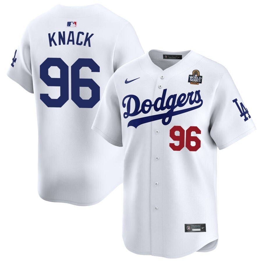 Los Angeles Dodgers #96 Landon Knack 2024 World Series Home Limited Jersey - White