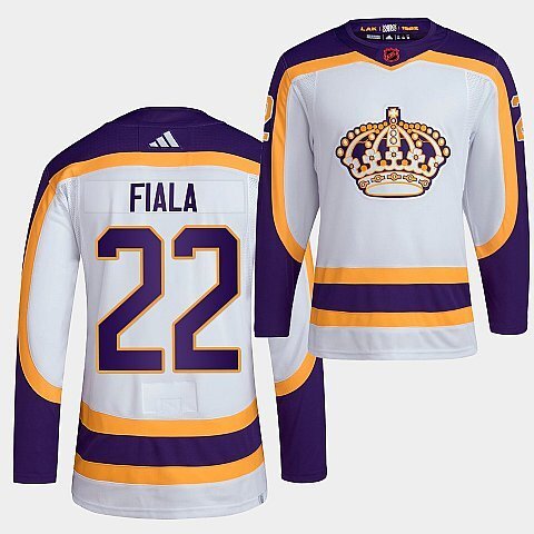 Los Angeles Kings #22 kevin-fiala-2022 white-reverse-retro-2.0-authentic-primegreen-jersey