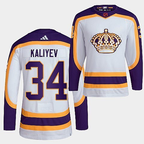 Los Angeles Kings #34 arthur-kaliyev-2022 white-reverse-retro-2.0-authentic-primegreen-jersey