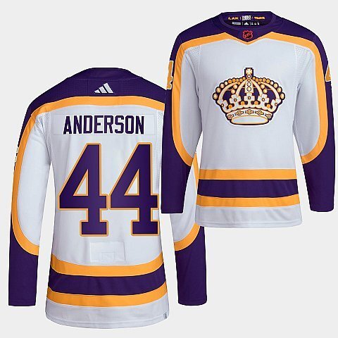 Los Angeles Kings #44 mikey-anderson-2022 white-reverse-retro-2.0-authentic-primegreen-jersey