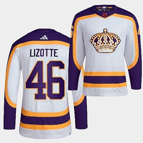 Los Angeles Kings #46 blake-lizotte-2022 white-reverse-retro-2.0-authentic-primegreen-jersey