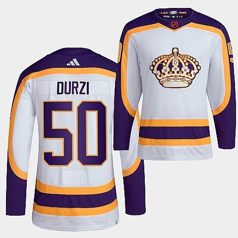 Los Angeles Kings #50 sean-durzi-2022 white-reverse-retro-2.0-authentic-primegreen-jersey