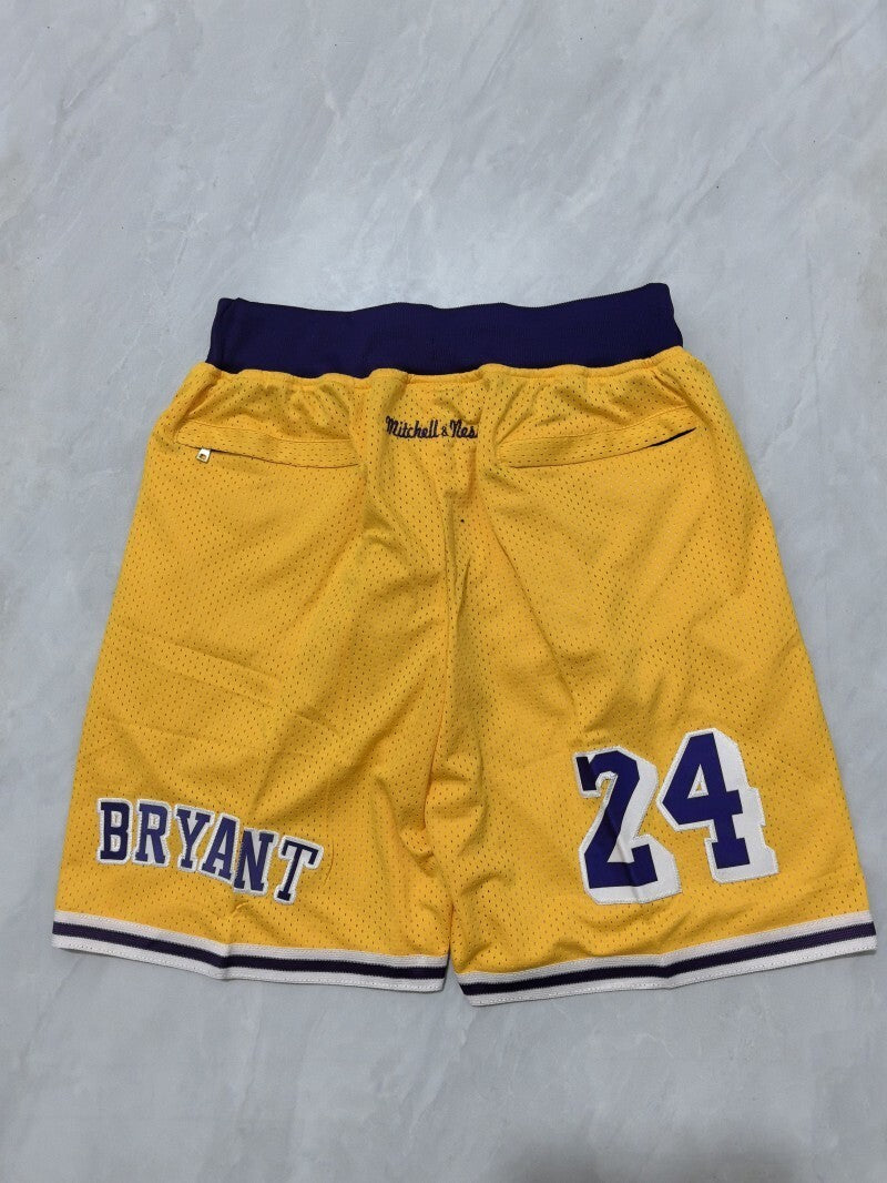 Los Angeles Lakers Lakers Retro Yellow Shorts Style 3