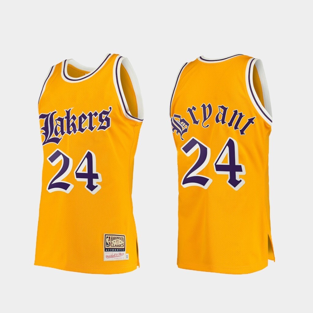 Los Angeles Lakers #24 Kobe Bryant Lakers 24 Retro English Version Jersey
