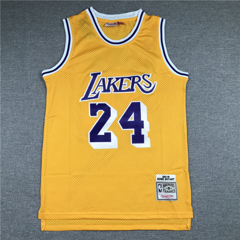 Los Angeles Lakers #24 Kobe Bryant Lakers 24 Yellow Gold Logo Style 2