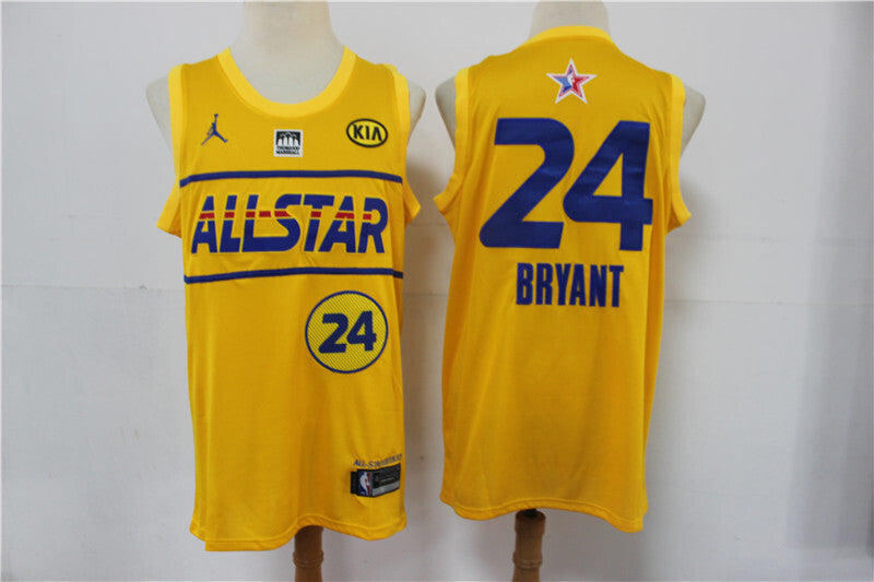 Los Angeles Lakers #24 Kobe Bryant Lakers 24 # 20-21 Season All-Star Yellow Jersey -- With Logo