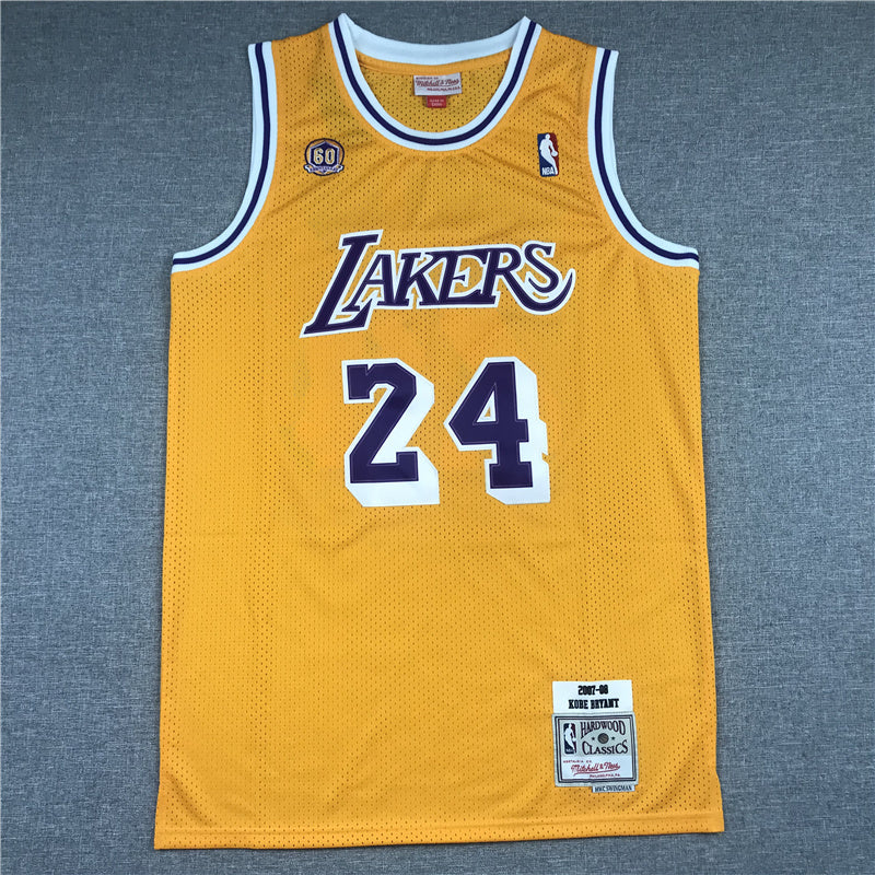 Los Angeles Lakers #24 kobe Bryant Lakers 24 Yellow 60 2007-08 Style 2