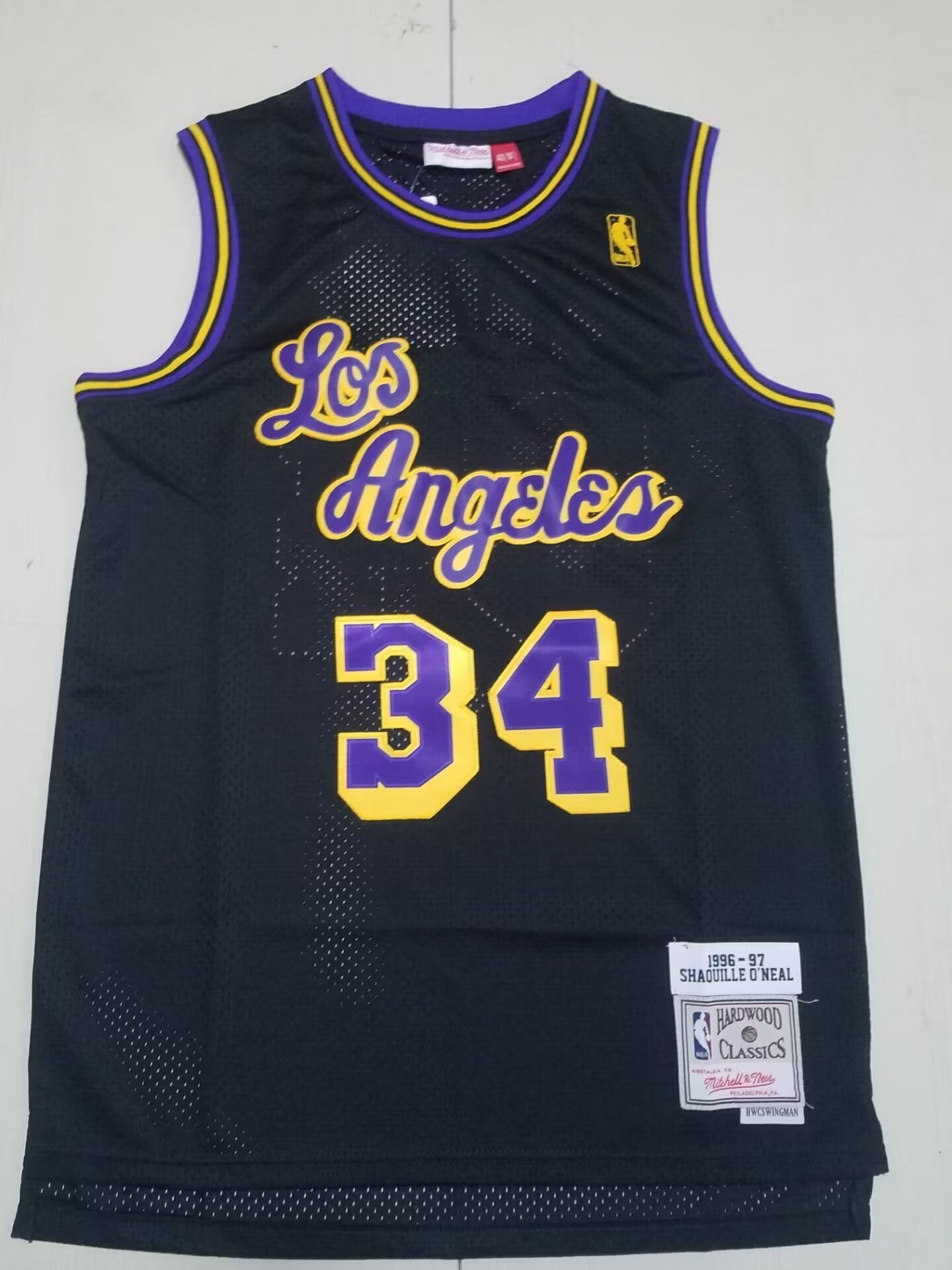 Los Angeles Lakers #34 Shaquille ONeal Lakers 34 Retro Black S-XXL Style 4