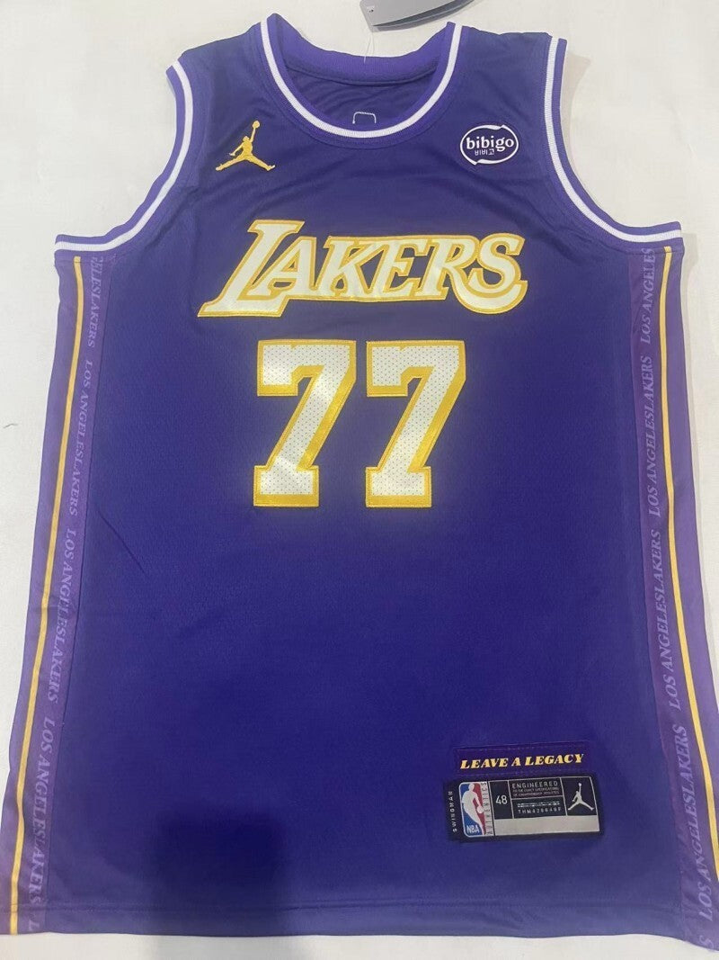 Los Angeles Lakers #77 Luka Dončić Lakers 77 # Purple Style 4