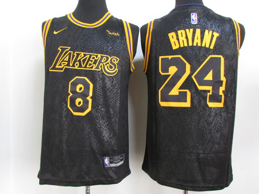 Los Angeles Lakers #8 24 Kobe Bryant New Lakers Front 8 # Back 24 # City Edition Kobe Black