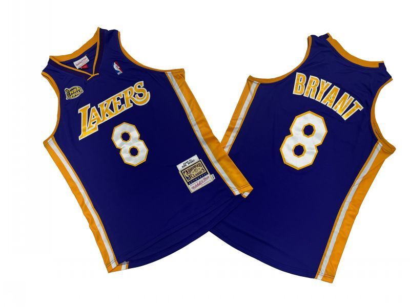 Los Angeles Lakers #8 Kobe Bryant Lakers 8 # Purple 00-01 Season Mitchell Retro Jersey -- Kobe