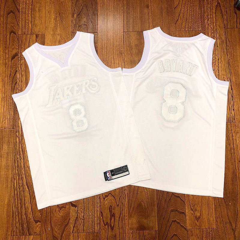 Los Angeles Lakers #8 Kobe Bryant Lakers #8 Kobe Triple White White Embroidered AF-100 Edition Jersey