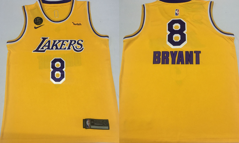 Los Angeles Lakers #8 Kobe Bryant # New Yellow
