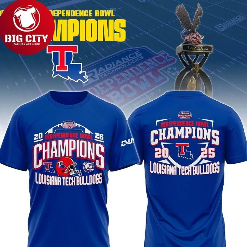 Louisiana Tech Football Radiance Technologies Independence Bowl Champions 2025 Two Sided Shirt