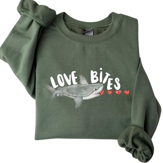 Love Bites Valentine Sweatshirt, Boy's Shark Love Valentine Sweater T-Shirts, Hoodie | WearSparks.com