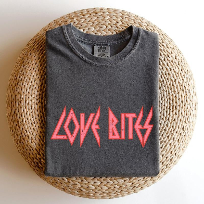 Love Bites, Def, Retro, 80s, Rock Music, Comfort Colors Tshirt, Valentine's Day, Valentine's Day Comfort Colors Tshirt,...