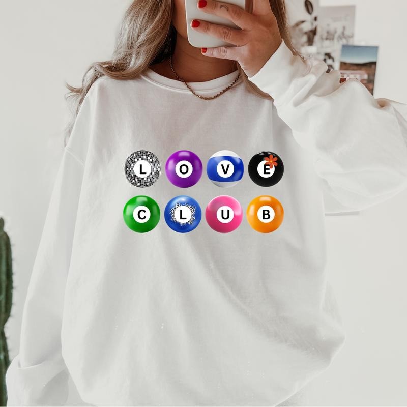 Love Club Retro #1 Sweatshirt ~ Sweatshirt Unisex Apparel Relaxed Fit Printed in the USA Clothing Womenswear Casual and...