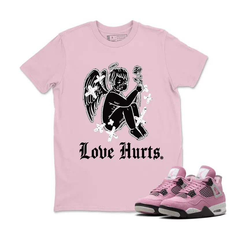 Love Hurts AJ 4 Orchid Neutral Outfits Graphic Tees, Y2k Streetwear Unisex T-shirt Hoodie, Sweatshirt | WearSparks.com