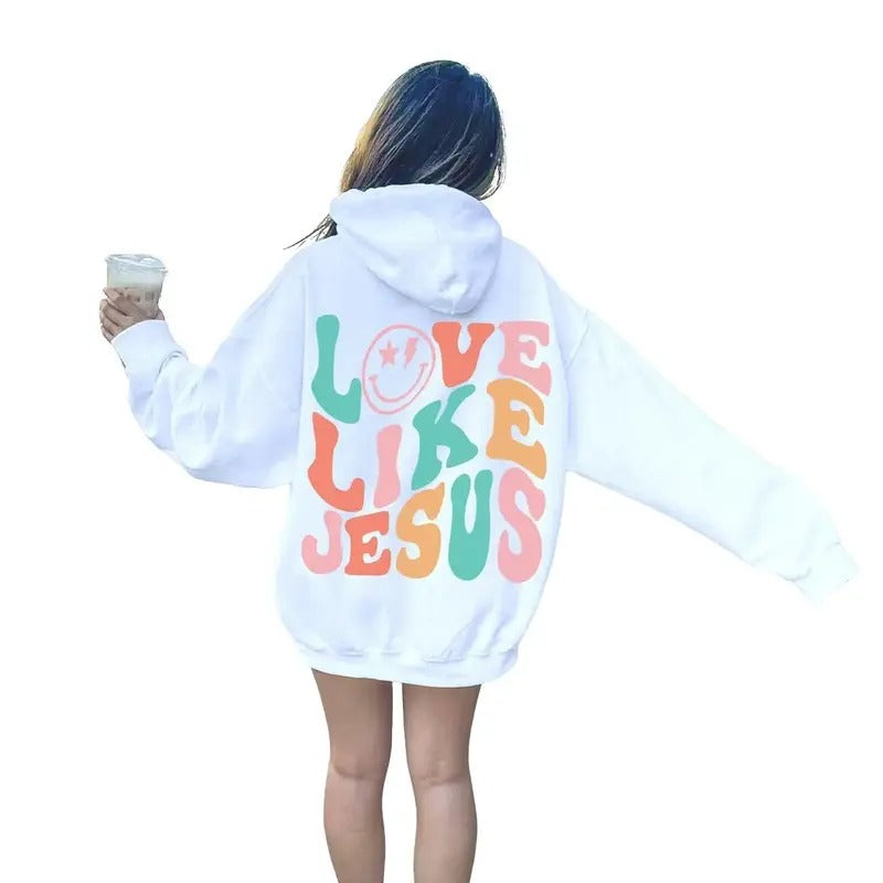 Love Like Jesus Hoodie Christian Hoodie Jesus Apparel Preppy Christian VSCO Sweatshirt Cotton Womenswear T-Shirts