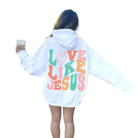 Love Like Jesus Hoodie Christian Hoodie Jesus Apparel Preppy Christian VSCO Sweatshirt Cotton Womenswear T-Shirts