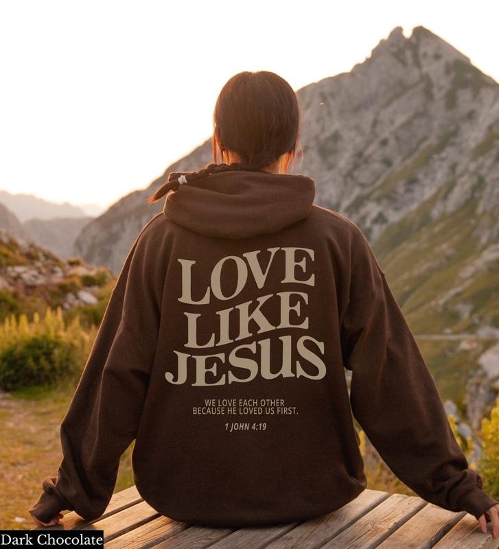 Love Like Jesus Hoodie Long Sleeve, Ideal for Men Menswear Soft T-Shirts, Sweatshirt | WearSparks.com