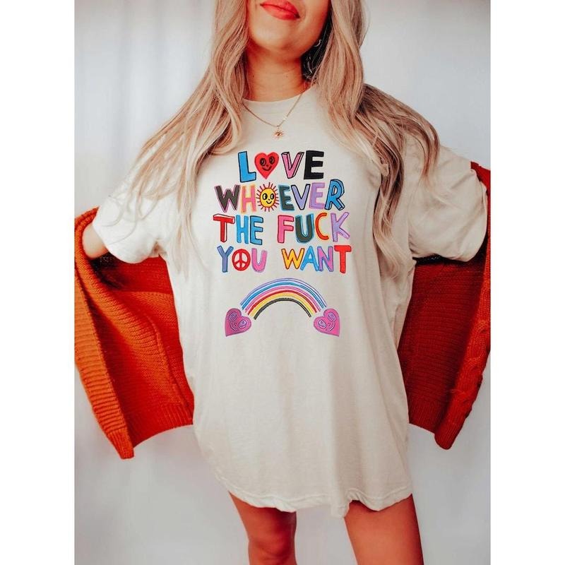 Love Whoever the F.ck you want, Lesbian Pride Shirt, Gay Pride Trendy Shirt, LGBQT Shirt, Pride Month Shirt, LGBT Shirt,...