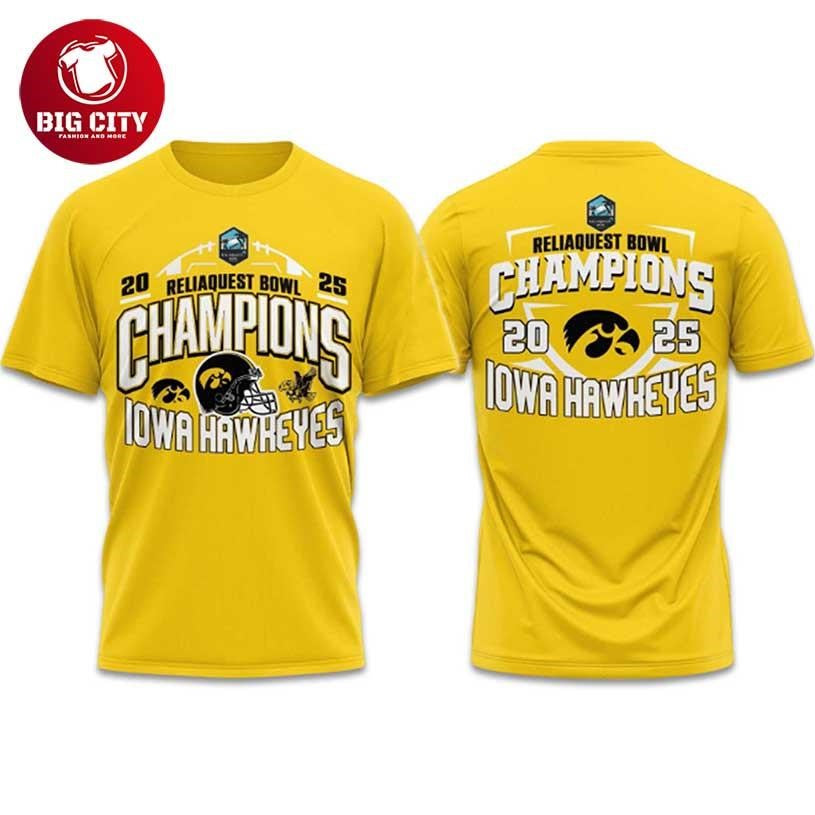 Lowa Hawkeyes ReliaQuest Bowl Champions 2025 2026 Two Sided Shirt