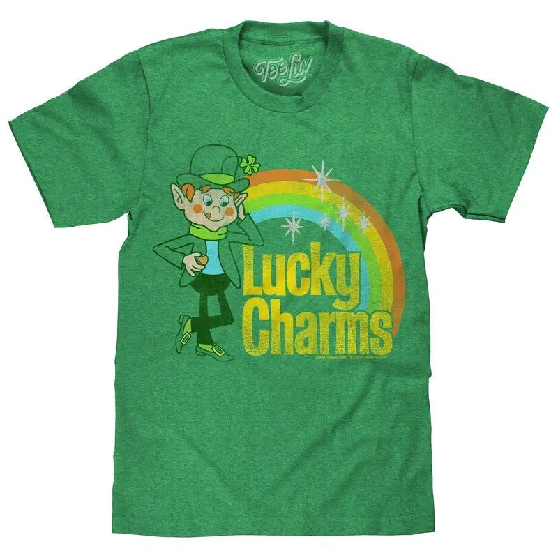 Lucky Charms Retro Rainbow T-Shirt - Green Hoodie, Sweatshirt | WearSparks.com