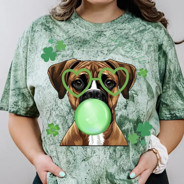 Lucky Dog Boxer Shirt ~ Unisex Apparel Relaxed Fit Printed In The USA Clothing Womenswear Casual Comfort Cotton Top...