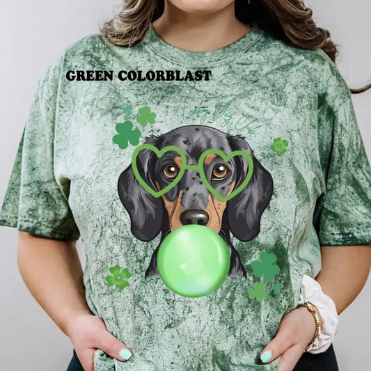 Lucky Dog Dapple Dachshund Shirt ~ Unisex Apparel Relaxed Fit Printed In The USA Clothing Womenswear Casual Comfort...