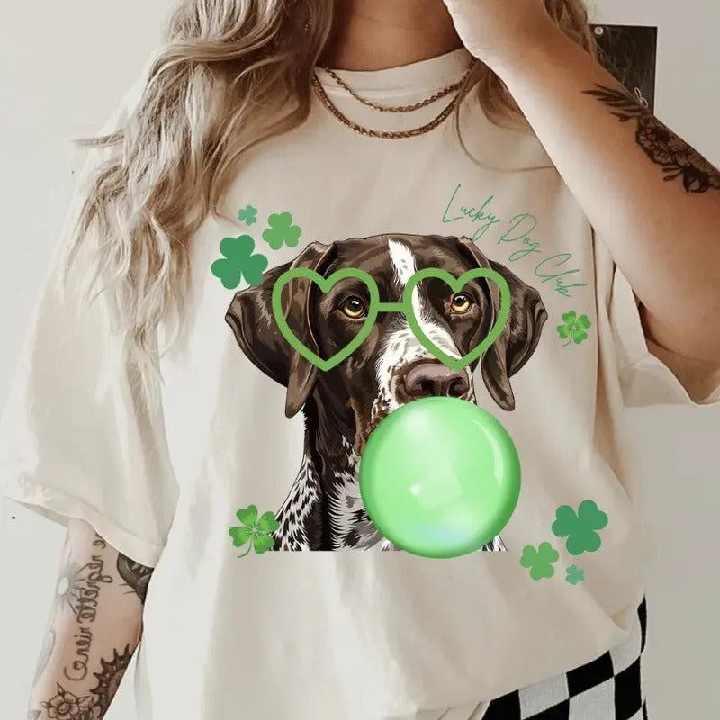 Lucky Dog GSP Shirt ~ Unisex Apparel Relaxed Fit Printed In The USA Clothing Womenswear Casual Comfort Cotton Top...
