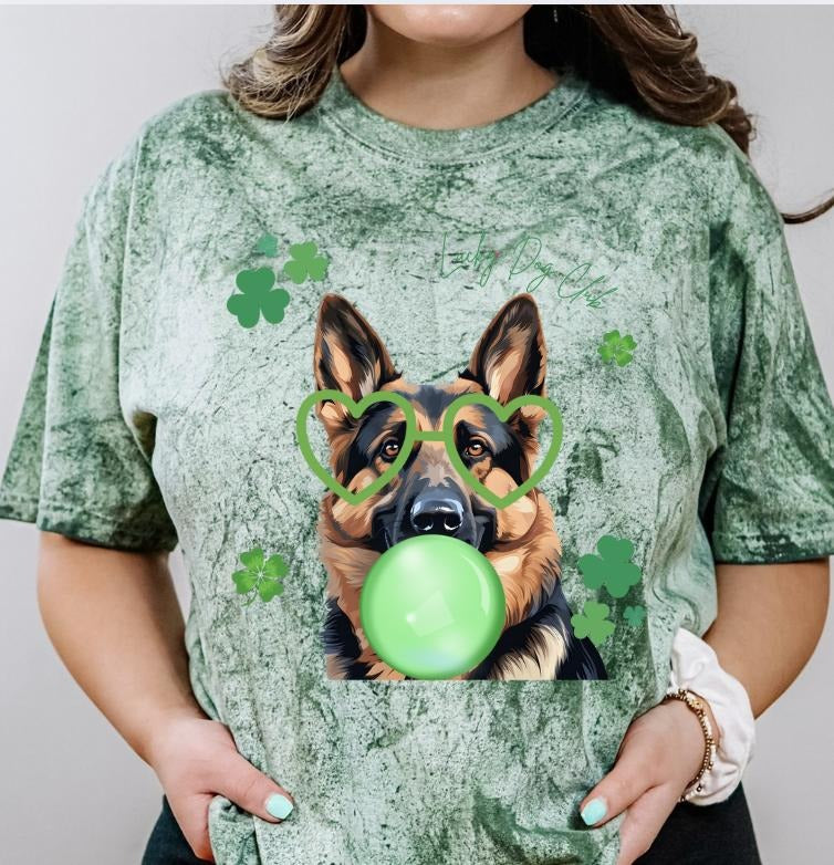 Lucky Dog German Shepherd Shirt ~ Unisex Apparel Relaxed Fit Printed In The USA Clothing Womenswear Casual Comfort Cotton...