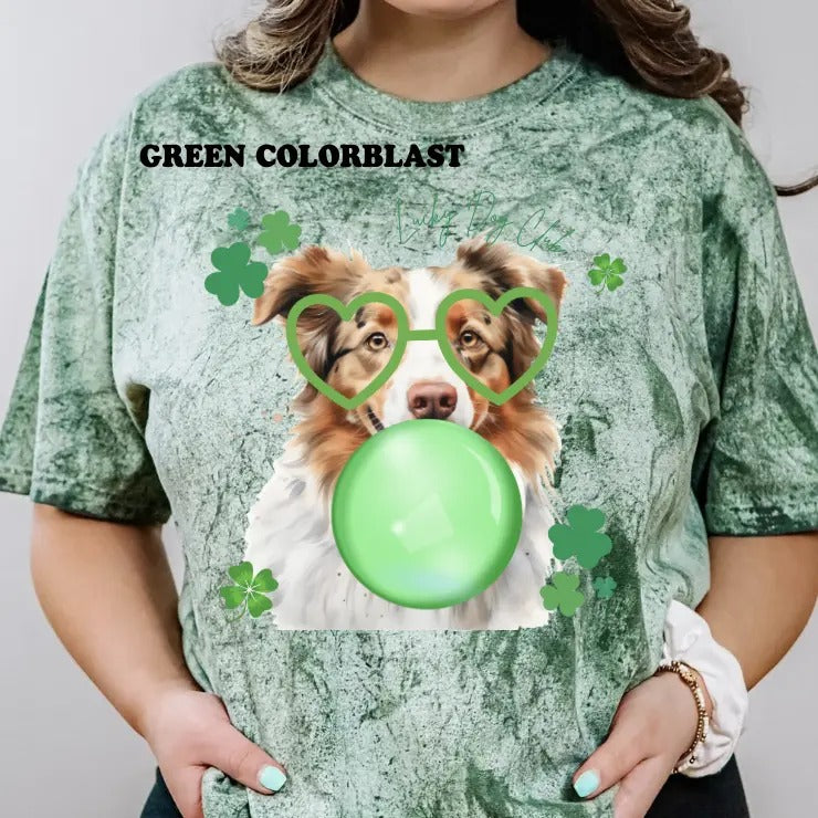 Lucky Dog Red Tri Aussie Shirt ~ Unisex Apparel Relaxed Fit Printed In The USA Clothing Womenswear Casual Comfort Cotton...