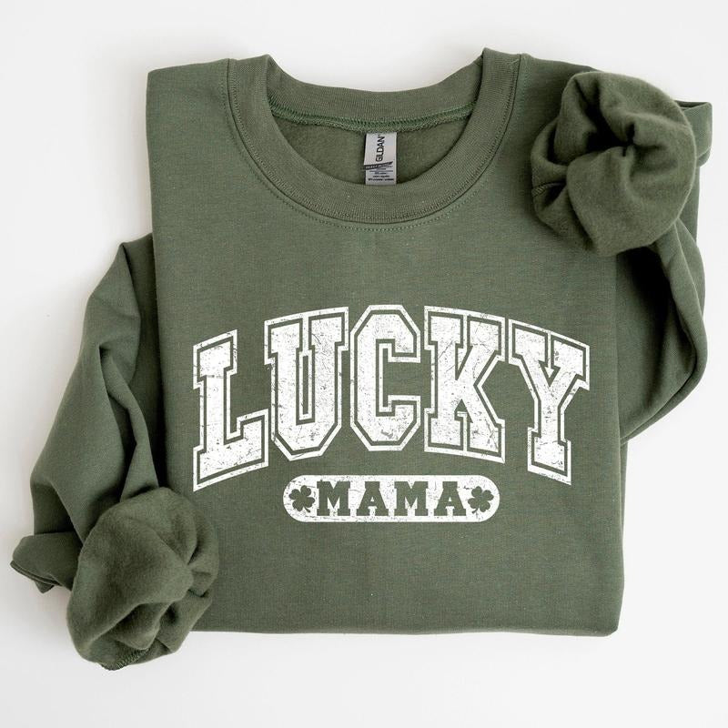 Lucky Mama, Retro, St Patrick's Day Sweatshirt T-Shirts, Hoodie | WearSparks.com