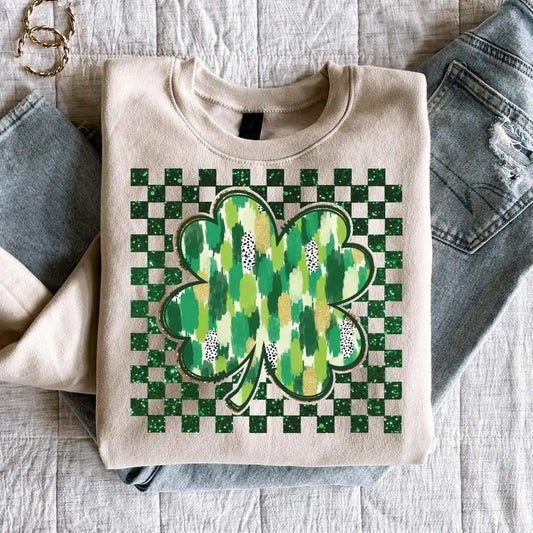 Lucky Sweatshirt Shamrock Sweatshirt St Pattys Day Sweatshirt Cute St Patrick's Day St Patrick's Day Gift Irish...
