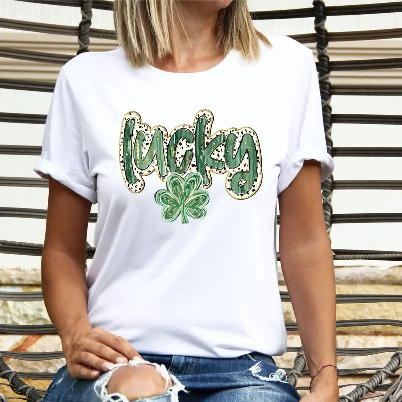 Lucky T-Shirt, Retro St Patricks Day Shirt, St Patrick Tee, St Pattys Gift Tee, Patricks Lucky Shirt, Cute Shamrock...