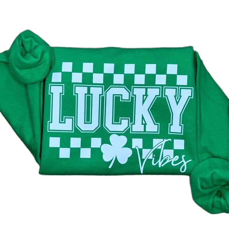 Lucky Vibes Sweatshirt, St. Patrick's Day Sweatshirt T-Shirts, Hoodie | WearSparks.com