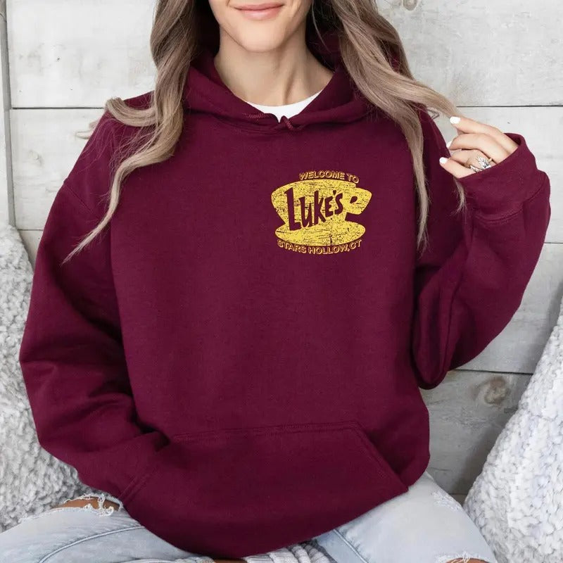 Luke's Diner Stars Hollow Hoodie, Where You Lead I Will Follow Hoodie, Gilmore Girls Fans Gift, Gift for Wife T-Shirts,...